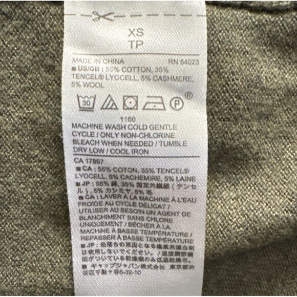 Banana Republic olive green Winter Blend Wool Cashmere blend Sweater X small - Picture 6 of 6